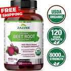 USDA Organic Extra Strength Beet Root 20:1 Extract 8000 mg Strength 120 Capsules