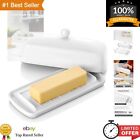 New ListingCeramic Butter Dish with Non-Slip Strip - Holds 1 Standard Butter Stick - White