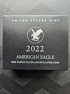 New Listing2022 W American Silver Eagle Uncirculated (22EG) U.S. Mint Box & C.O.A