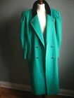 MANSFIELD WOOL LONG COAT 16 18 cashmere vintage retro jade military 80s 90s