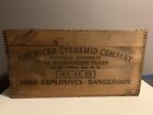 New ListingAntique American Cyanamid Wood Crate, 25LBS High Explosives Gelatin Dynamite Box