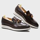 Genuine Leather Casual Shoes Men Tassel Flat Shoes Commuting Office Mens Loafer