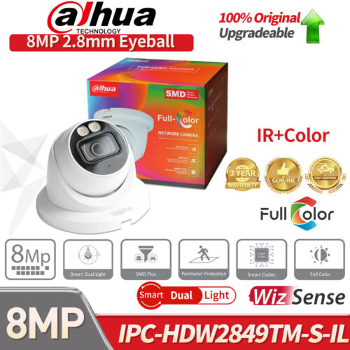 US Dahua Original 8MP 4K Smart Dual Light WizSense IPC-HDW2849TM-S-IL IP Camera
