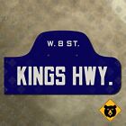 Brooklyn New York Kings Highway West 8th Street humpback road sign 22x12