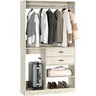 80'' Height Freestanding Closet System with Suitcase Storage and 2 Wood Drawers
