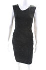 Alice + Olivia Womens Back Zip Metallic Striped Knit Mini Dress Black Size 0