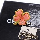 CHANEL Clover Used Pin Brooch Gold Plated 03 P France Vintage #CE271 S