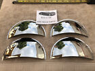 CHROME METAL VINTAGE STYLE HALF MOON HEAD LIGHT COVERS ( 4-HEADLIGHTS ) (For: More than one vehicle)