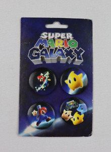 Super Mario Galaxy Promotional Button Pins Lot of 4