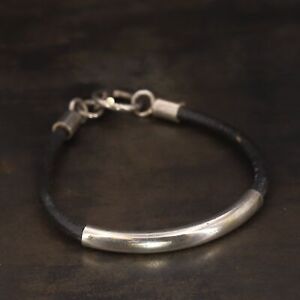VTG Sterling Silver - MEXICO 6mm Leather 7