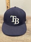 New Era 59FIFTY Tampa Bay Rays Baseball Hat Ball Cap Fitted Men's Size 7 3/8