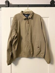 Men’s Ralph Lauren Vintage 90s Polo Khaki Jacket Size XL Plaid Lining