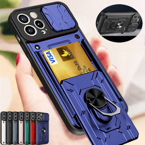 Case For iPhone 15 14 13 Pro Max 12 11 XR XS ShockProof Armor Card Holder Cover