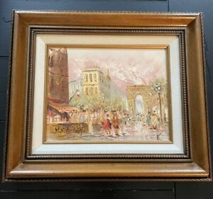 New ListingVintage Framed Impressionist Painting Parisian Oil On Canvas Signed By M. CHURCH