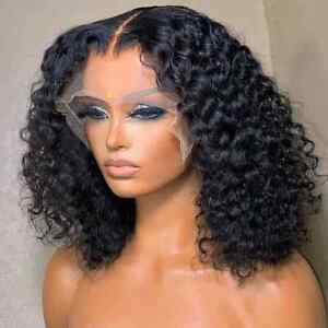 BOB HD Curly Lace Front Wig Pre Plucked Deep Wave Human Hair Wigs with Baby Hair