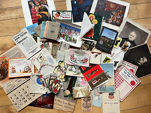 vintage paper ephemera lot mixed 65 pieces as pictured photos,cards,stamps..more