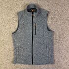 Orvis Vest Mens Medium Gray Sweater Fleece Full Zip Pockets Outdoor Fishing Logo