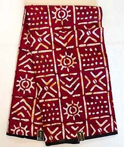 African Fabric/ Ankara - Dark Red, Brown 'Bola Code' Design, YARD or WHOLESALE