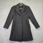 Fleet Street Trench Coat Women’s M Gray Wool Button Mid-Length Long Jacket