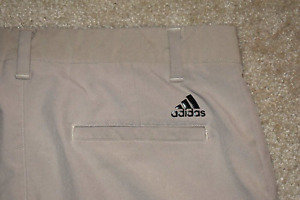 adidas GOLF Size 32 Men's Flat Front Poly Spandex Shorts Beige