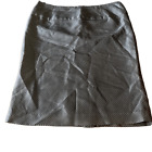 Donna Karan Womens 14 Vintage Black White Polka Dot 100% Silk Pencil Skirt
