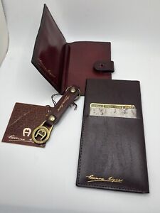 Vintage Etienne Aigner Leather Key Ring, Travel Wallet, Credit Card Wallet