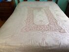 Vintage old lace tablecloth or use as bedcover 93