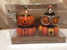 New Johanna Parker Halloween Pumpkin & Owl Salt & Pepper Shakers, HTF