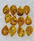 Light Konjac Color Lot 12 Natural Baltic Amber teardrop cabochons size 6 x 9 mm