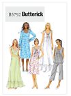 Butterick 5792 Sz 4-26 EASY Nightgown Ruffle Gathered House Dress & PJ Pattern