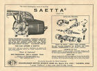 Vintage & Very Rare 1962 Saetta / Parilla Go-Kart Engine Ad