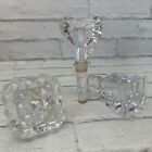 Glass Wine Bottle Stopper Heart Crystal  Mikasa Finial Decanter ￼Lot Of 3