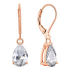 Women Rose gold white Crystal Zircon Water Drop Dangle Earrings Fashion Jewelry