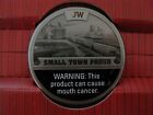 RED SEAL TOBACCO METAL TIN LID SMALL TOWN PROUD INITIALS JW