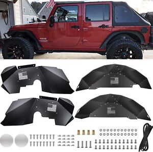 Front & Rear Inner Fender Liners for Jeep Wrangler 2007-2018 JK JKU 4WD, ALL 4 (For: Jeep)