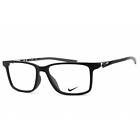 Nike Unisex Eyeglasses Full Rim Matte Black Rectangular Frame NIKE 7145 001