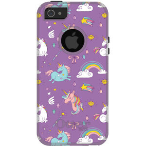 OtterBox Commuter for Apple iPhone (Pick Model) Unicorn Rainbow Wand - Purple