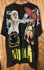 Vtg Nirvana Kurt Cobain Memorial AOP Single Stitch Modern Boot T Shirt Sz 2XL