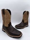 JUSTIN MEN'S CARBIDE WESTERN WORK BOOTS Brown Leather Size 12 D