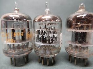 RCA GE  Raytheon (Twin Getter Supports) 5670 Vacuum Tubes (3) Tested 78-117% Gm
