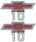 OER Zinc Diecast Red Bow Tie Fender Emblem Set For 1967-1968 Chevy Pickup Trucks