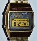 Vintage 1978 SEIKO A159-5009-G Quartz LCD Digital Chronograph Watch - Gold Tone