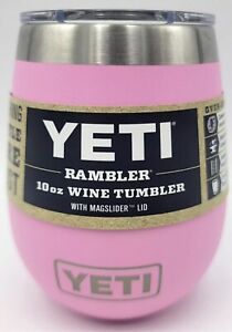 New ListingYETI Rambler 10 Oz Wine Tumbler w/ Magslider Lid Power Pink New