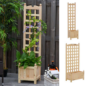 Outdoor Backyard Plant Bed w/ Strong Wooden Design & Materials