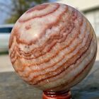 1.12LB Natural Red Stripe Pork StoneCrystal Quartz Sphere Ball Reiki