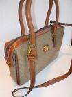 VINTAGE GUCCI WOMEN'S BROWN MONOGRAM CANVAS/LEATHER LOGO 2-WAY SATCHEL-ITALY-WOW