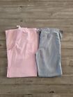 2 Women's Scrub Drawstring Pants Size Ex Small Cherokee Gray Urbane Scrubs Pink