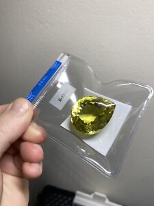 VVS HUGE Lemon Quartz 111 Cts Faceted Pear Cut IGE Certified Gemstone Sealed