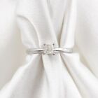 14K White Gold Solitaire Natural Princess Cut Diamond Engagement Ring (0.47 CTW)