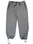 Nike Sweatless Woven Pants Mens XL Gray Joggers Cinch Ankles Zip Pockets Gym
